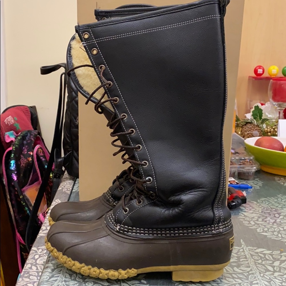 L.L. Bean Duck boots 16” shearling-lined